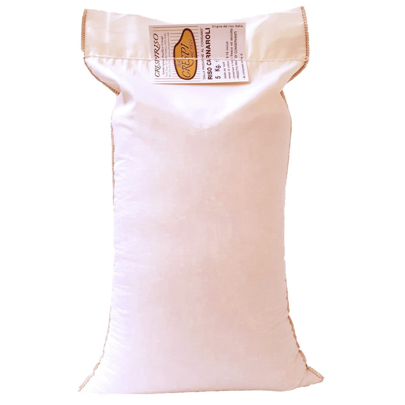 Carnaroli rice crespiriso 5kg pack in natural cotton